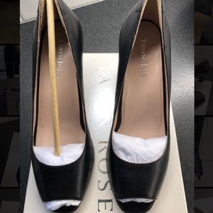 Taryn Rose Black Fierce Peep Toe Pumps